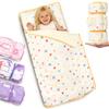 Primlect Thickened Toddler Nap Mat with Removable Pillow and Minky Blanket, Extra Large 55''x35'' Sleeping Bag, Washable, Roll up, Perfect for Daycare, Preschool, Kindergarten, Boys and Girls Beige view 1