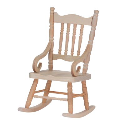 Waldosia 1:12 Scale Miniature Dollhouse Rocking Chair Realistic Leisure Wooden Chair for Living Room & Relaxing Scenes