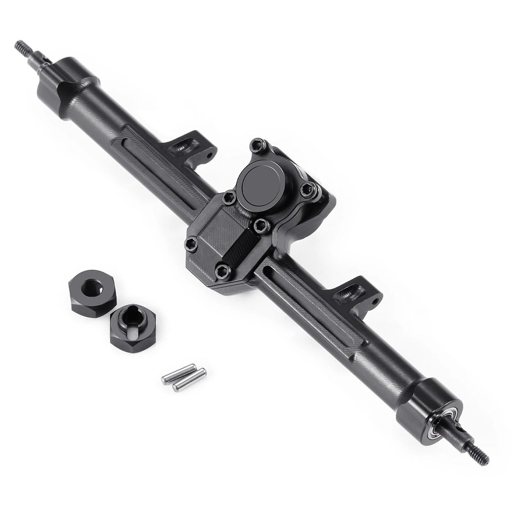 Aluminum Alloy Front Rear Portal Axles Middle Axle 6x6 for 1/24 RC Crawler Car for Axial SCX24 Parts confident(Rear Axle)