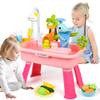 HUASHILUO Upgraded Toddler Sand Water Table Toy with Electric Water Pump, Kids Sand Water with Faucet/Play Food Accessories/Fishing Toy, Kitchen Play Sink Toys for Girl Boy Age 3+ view 1