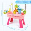 HUASHILUO Upgraded Toddler Sand Water Table Toy with Electric Water Pump, Kids Sand Water with Faucet/Play Food Accessories/Fishing Toy, Kitchen Play Sink Toys for Girl Boy Age 3+ view 2