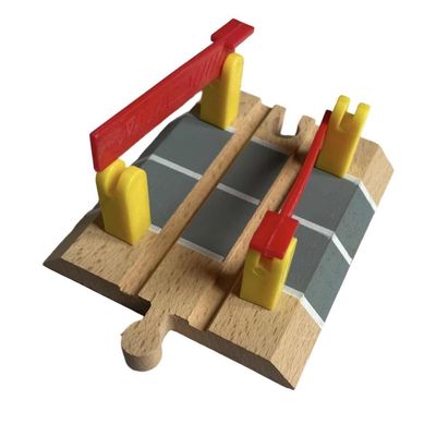 EHJRE Wooden Toy Train Accessory Montessori Toys Building Educational Toys for 3+ Year Olds, Level Crossing