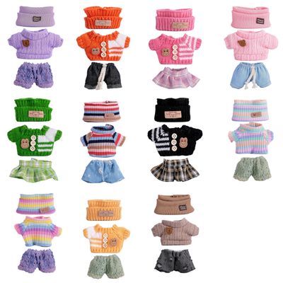 11 Sets Clothes for Labubu,Labubu Outfits,Clothes Set for 17cm Lububu Doll,3 Piece Set Hat Clothing for LA BUBU, Stylish Adorable Accessories (No Doll&Shoes) (No Doll&shoe-11 Sets Doll Cloths 2)