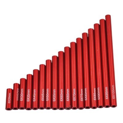 2PCS Aluminum Alloy Link Rod Red Linkage 20-105mm 1/10 RC Crawler for Axial SCX10 F350 D90 D10 for TRX4 TRX6 Parts confident(6x75mm)