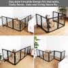 Dog Fence Indoor - 6-Panel Freestanding Dog Gate for Doorways, Hallways, House or Stairs -120x24-Inch Retractable Foldable Expandable Wood Pet by SFJC (Black) view 4