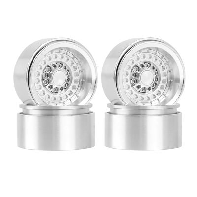 1.9 Beadlock Wheel Rim,WONFAST 4PCS Deep Dish Aluminum Negative Offset-10mm Wheel Rim Hub for 1/10 RC Crawler Car for Axial SCX10 TRX4 TRX6 VS4-10 Gen8 MST Upgrade Parts (20Holes-Silver)