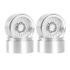 1.9 Beadlock Wheel Rim,WONFAST 4PCS Deep Dish Aluminum Negative Offset-10mm Wheel Rim Hub for 1/10 RC Crawler Car for Axial SCX10 TRX4 TRX6 VS4-10 Gen8 MST Upgrade Parts (20Holes-Silver) view 1