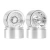 1.9 Beadlock Wheel Rim,WONFAST 4PCS Deep Dish Aluminum Negative Offset-10mm Wheel Rim Hub for 1/10 RC Crawler Car for Axial SCX10 TRX4 TRX6 VS4-10 Gen8 MST Upgrade Parts (20Holes-Silver) view 2