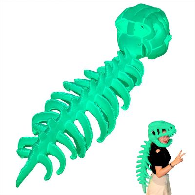 2026 New, dinosaur skeleton plush costume, 3D Skeleton Design, Glow-in-the-dark dinosaur costume, it will glow continuously for 3-6 hours,for parties,entertainment, and role-playing, 45.28 Inches.