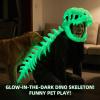 2026 New, dinosaur skeleton plush costume, 3D Skeleton Design, Glow-in-the-dark dinosaur costume, it will glow continuously for 3-6 hours,for parties,entertainment, and role-playing, 45.28 Inches. view 4