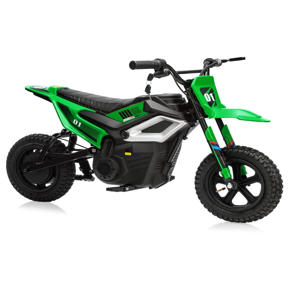 24V Kids Motorcycle, 350w Electric Dirt Bike with 13.67 MPH Max Speed & 12-Mile Range,Rear Wheel Suspension, Twist Grip Throttle, Rubber Tires