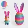 3D Printed Luminous Easter Egg with Bunny Inside  8.5" Large Glow in the Dark Rabbit Figurine Surprise  Gradient Rainbow Color PLA Egg Container  Unique Easter Basket Stuffer(Candy Color#1) view 2