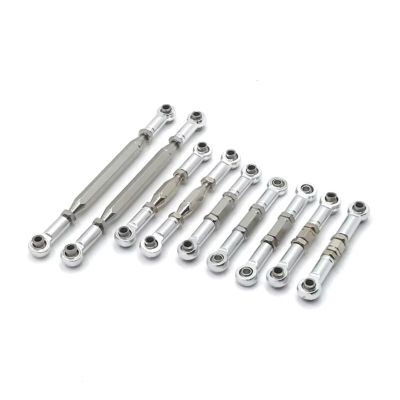 RC Crawlers Toys For WLtoys 12423 12427 12428 12429 FY 1/12 RC Car Metal Adjustable Pull Rod Upgrade Steering Linkage Assembly(Silver)