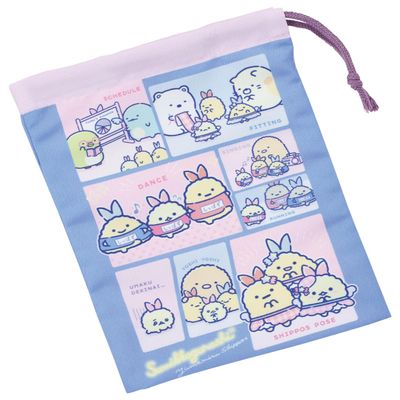 Skater KB63SN-A Children's Cup Bag, Drawstring Bag, Made in Japan, Sumikko Gurashi, Dream Tail