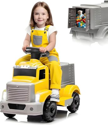 6V Ride on Fire Truck with Music & Led Light - Electric Ride On Car with Storage Box - Ride on Toys for Toddlers 3-5