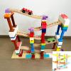 Wood Train Track Connecting Pieces, Wooden Train Track Connectors, 50 Pieces Wooden TrainTrack Accessories, Interactive Connecting Adapter, for Living Room Playroom Indoor Play Holiday Birthday view 2