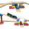 Wood Train Track Connecting Pieces, Wooden Train Track Connectors, 50 Pieces Wooden TrainTrack Accessories, Interactive Connecting Adapter, for Living Room Playroom Indoor Play Holiday Birthday view 4