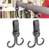 2 PCS Double Stroller Swivel Hooks, Front Adjustable Universal Stroller Hooks Pushchair Clips Travel Essential for Outdoor Hanging Bags view 2
