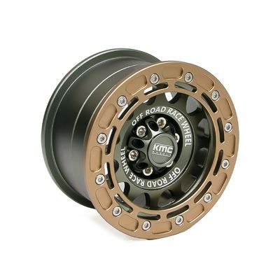 4PCS 2.2'' Aluminum Alloy Wheel Rim 61.5x35mm Hex Hub 12mm RC Spare Parts for 1/10 1/8 YK4082 MJX H8H CROSSRC Crawler RC Car (Brown-Titanium)