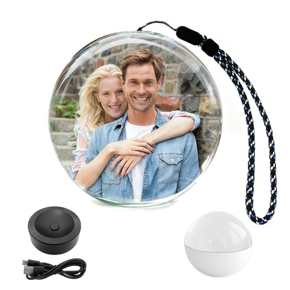 Memory Orb, 2026 New Memory Pearl, 2.7" Memory Sphere Crystal Ball Video Player Personalized Uploadable Video & Photos USB Rechargeable for Couples Friends Family Anniversary Birthday