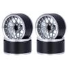 4Pcs 2.2 Inch Aluminum Alloy Beadlock Wheels Rim 12mm Hex for 1/10 RC Crawler Axial SCX10 90046 Wraith Capra TRX4 TRX6 D90 (Titanium) view 1