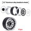 4Pcs 2.2 Inch Aluminum Alloy Beadlock Wheels Rim 12mm Hex for 1/10 RC Crawler Axial SCX10 90046 Wraith Capra TRX4 TRX6 D90 (Titanium) view 4