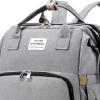 ZJchao Baby Diapers Backpack Large Capacity Portable Multifunctional Breathable Foldable Diaper Bag for Travel Maternity Polyester (Grey) view 2