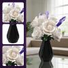 APENGBAOL White Roses Flowers Bouquet Building Set with Vase 256 Pcs Artificial Botanical Collection with Purple Accents Floral Centerpiece Home Decor Gift for Adults view 4
