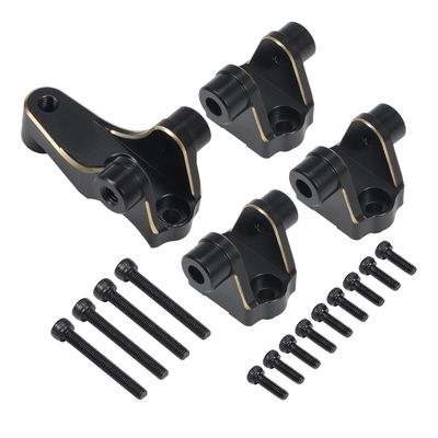 Brass TRX4 Suspension Link Mounts Front Rear Axle Mounting Set 37g for 1/10 RC Crawler TRX-4 Bronco Defender 8227 Upgrade (Black)