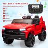 24V Chevrolet Silverado 2-Seater Ride-on Truck for Kids, Licensed Electric Car with Parent Remote Control, 4X Spring Suspension, 3 Speed Options, Wireless Music & MP3 Player,Red view 3