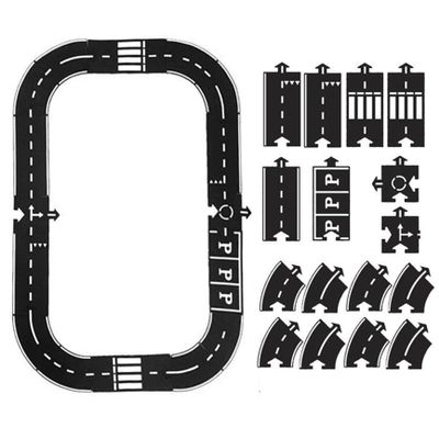 Flexible Car Tracks for Kids Waterproof Modular Puzzle Track Set Bendable Expressway Circuit Toy for Indoor Outdoor Play Compatible Car Track Set(16PCS)