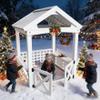 Outdoor Wooden Playhouse with Bench and Door, Backyard Clubhouse, Cedar Wood Construction, Rustic Design for Imaginative Play view 1