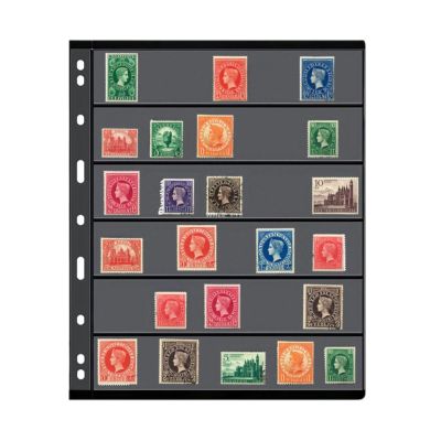 boxoon 10 Pack Stamp Album Refill Pages, 9 Pocket Double-Sided, Black Pages, 8.5X11In Binder Insert