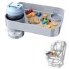 2Pack Car Seat Snack Tray for Kids, Mess-Free Square Travel Tray Cup Holder Snack Tray, Durable Car Food Tray for Toddlers, Universal Fit Kids Travel Road Trip Essentials (2, Grey) view 1
