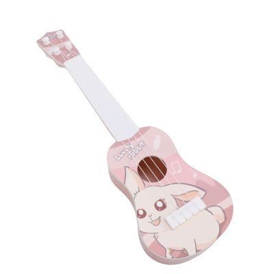 ZJchao Children Ukulele Guitar Toy Playable Educational Musical Instrument for Kids Over 3 Years Old Lightweight Plastic 35.5x10.5cm (Cute Bunny)