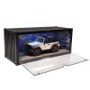 1/18 Scale Model Car Display Case with LED Light, Shipping Container Style Garage Diorama Show Case with Graffiti Backdrop, Stackable Showcase for Diecast Vehicles view 1