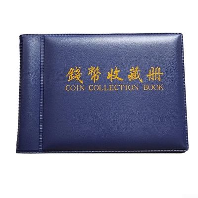 60 Pocket Coin Collector Album for Storage and Display, Holds 60 Coin, 10 Page, Portable and Lightweight, Random Color (Green, Blue, Black, Brown, Red)(blue)