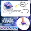 Taiyin 12 Pcs Keyboard Fidget, Keyboard Keychain Fidget, Decompression Button Finger Clicker Toys, Button Stress Relief Gifts for Relieving Stress (Galaxy) view 2