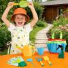 Kids Gardening Set, Watering Can Rake, 7.9x10.2x4.7 Inches Gardening Tools with 11 Pieces, Outdoor Planting Kit, Yard Accessory with Easy Use, Garden Supplies for Backyard Lawn Beach view 4