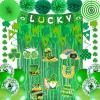 47Pcs St Patricks Day Decorations, St. Patrick's Day Decorations Kit Shamrock Lucky Banner Garlands Hanging Swirls Fringe Curtain for Home Irish St. Patrick's Day Decor view 1