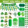 47Pcs St Patricks Day Decorations, St. Patrick's Day Decorations Kit Shamrock Lucky Banner Garlands Hanging Swirls Fringe Curtain for Home Irish St. Patrick's Day Decor view 3