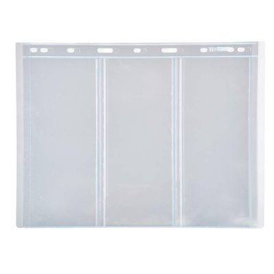 OEBUAFI 10Pcs Stamp Album Pages, Transparent Material, Universal for Stamp Collection Book, Ideal for and Postcards Storage (Transparent 3 lines)