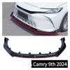 3PCS Compatible For Toyota Camry 9th 2024 ABS Gloss Black or Carbon Look Front Bumper Splitter Spoiler Refit Accessories(Carbon Fiber Look) view 3
