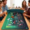 NEWTRY Craps Game Set: 3570 Craps Tabletop Layout, 48x11Rubber Diamond Pyramid Bumper, 36 Rattan Stick, 5pcs Professional dice, 100 pcs Chips & ON/Off Buttons for Game Nights (Gradient Green) view 1