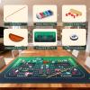 NEWTRY Craps Game Set: 3570 Craps Tabletop Layout, 48x11Rubber Diamond Pyramid Bumper, 36 Rattan Stick, 5pcs Professional dice, 100 pcs Chips & ON/Off Buttons for Game Nights (Gradient Green) view 2