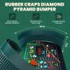 NEWTRY Craps Game Set: 3570 Craps Tabletop Layout, 48x11Rubber Diamond Pyramid Bumper, 36 Rattan Stick, 5pcs Professional dice, 100 pcs Chips & ON/Off Buttons for Game Nights (Gradient Green) view 3