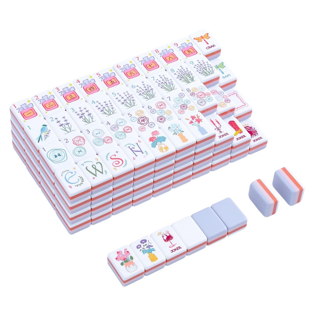 2026 American Mahjong Tile Set (4-Layer) 160 Light Purple Acrylic Engraved Mahjong Tiles, Mahjong Tiles Bag and Mahjong Accessories