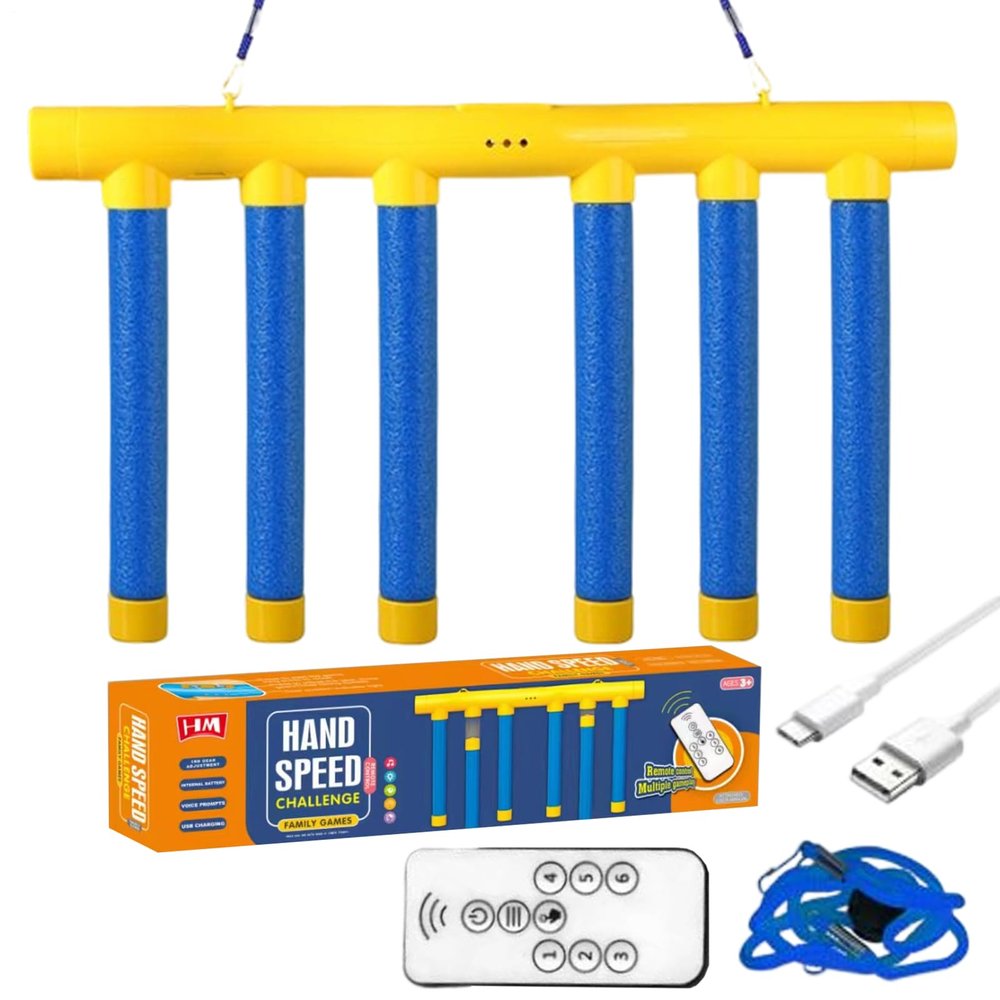 Catching Sticks Games, Adjustable 3 Speed Reaction Game That Promotes Hand-Eye Coordination, 6 Drop Stick Challenge Family Game Adult Gift for Kids at Christmas Birthday