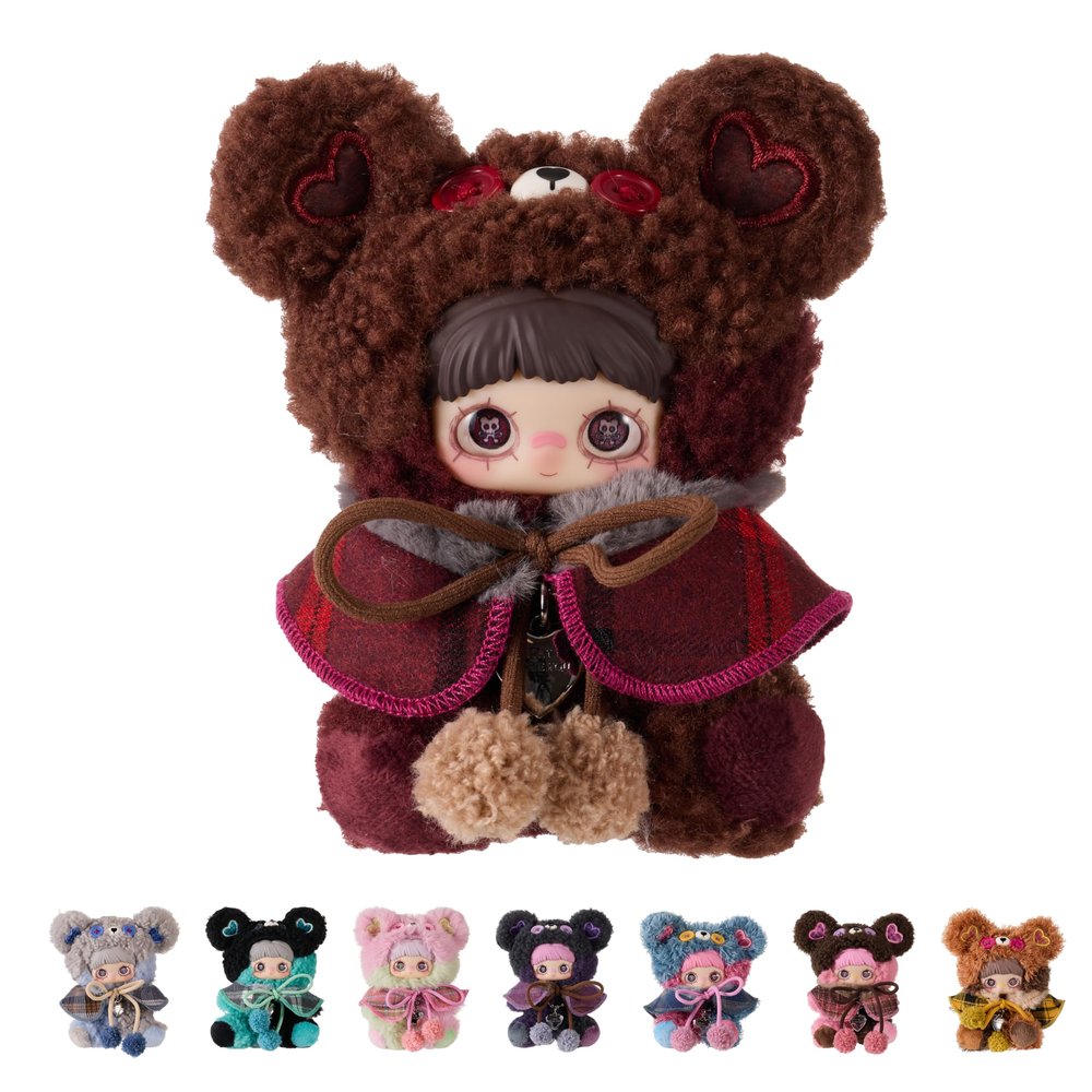 POP JOY Plush Blindbox Maymei Tiny Bear Cookie Series Mystery Stuffed Box Soft Vinyl Plush Figure with Outfit CuteGlass Tracking Eyes Collectible Kawaii Keychain Toy 3+ Single Box