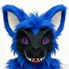 DIY Dinosaur Mask with Fur Felt Sheet Eyes Mesh Set,Hard Plastic Dino Mask Moving Jaw,Therian Fursuit Head Base Outfit (Blue) view 2